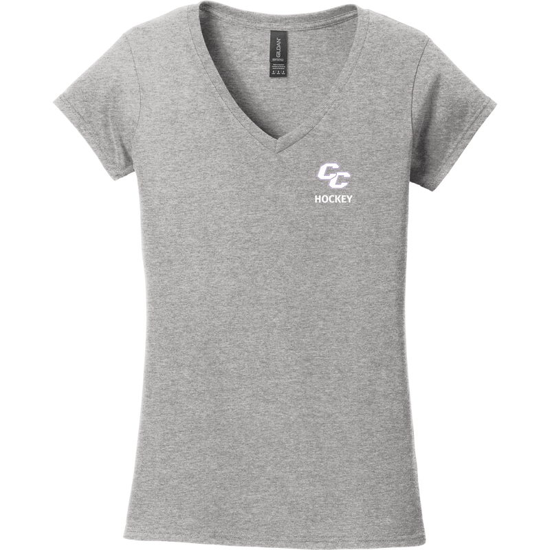 Curry College Softstyle Ladies Fit V-Neck T-Shirt