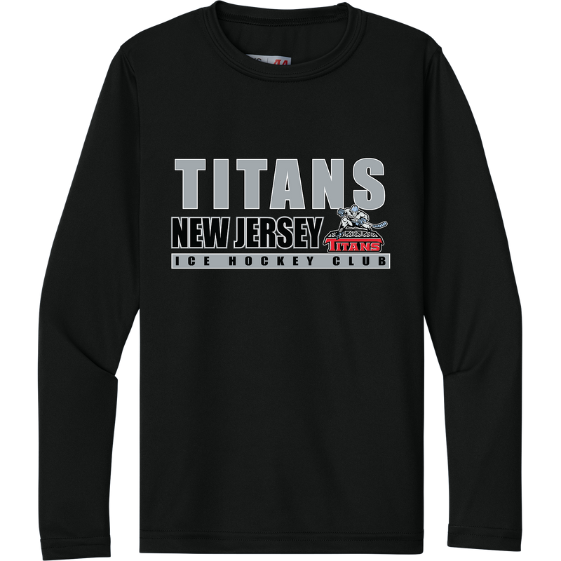 NJ Titans Youth Cooling Performance Long Sleeve Tee