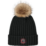 Palmyra Black Knights Faux Fur Pom Beanie