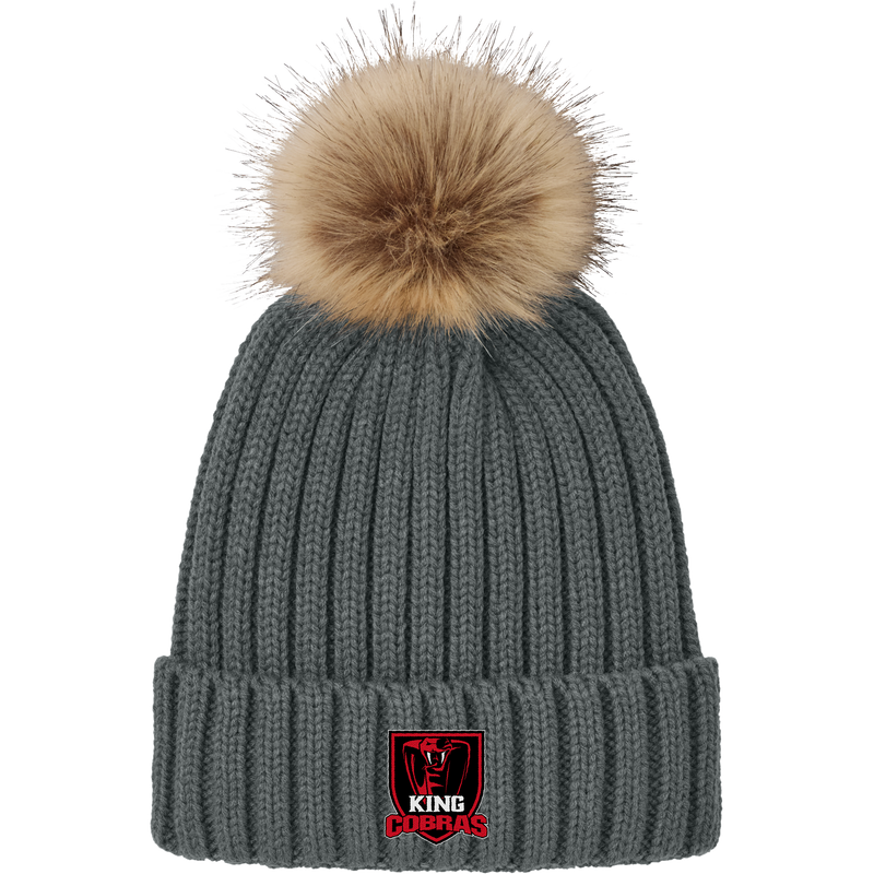 King Cobras Faux Fur Pom Beanie