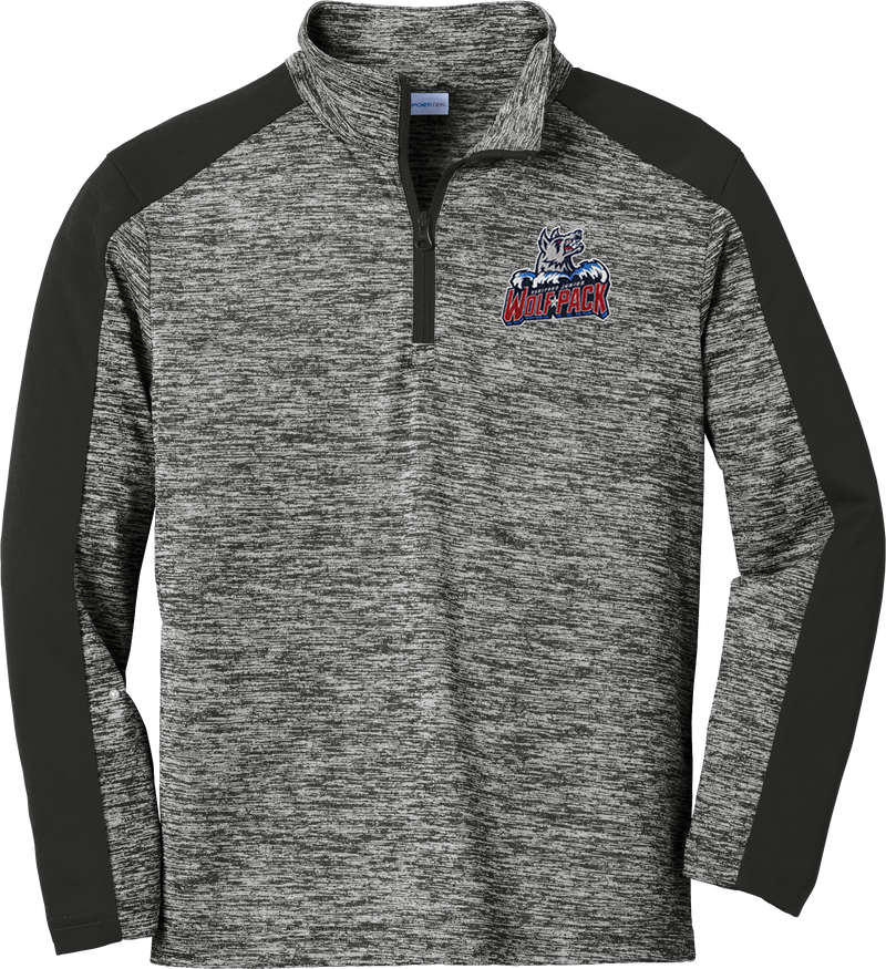 Hartford Jr. Wolfpack Youth PosiCharge Electric Heather Colorblock 1/4-Zip Pullover